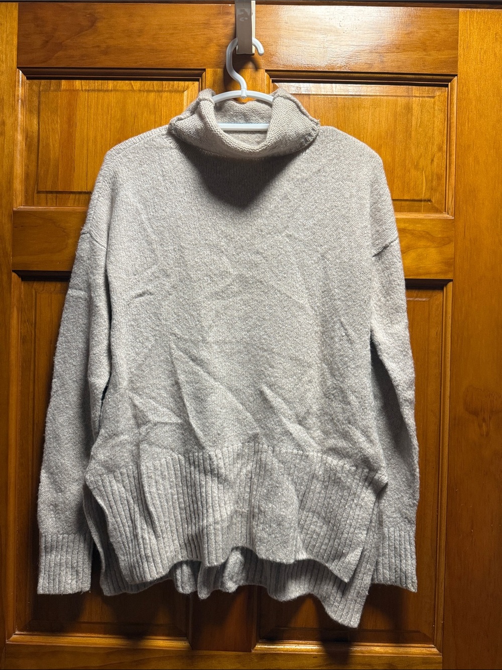 Lou & Grey Light Gray Cowl-Neck Sweater